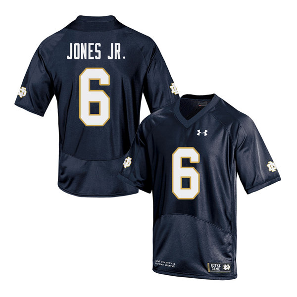 Men #6 Tony Jones Jr. Notre Dame Fighting Irish College Football Jerseys Sale-Navy